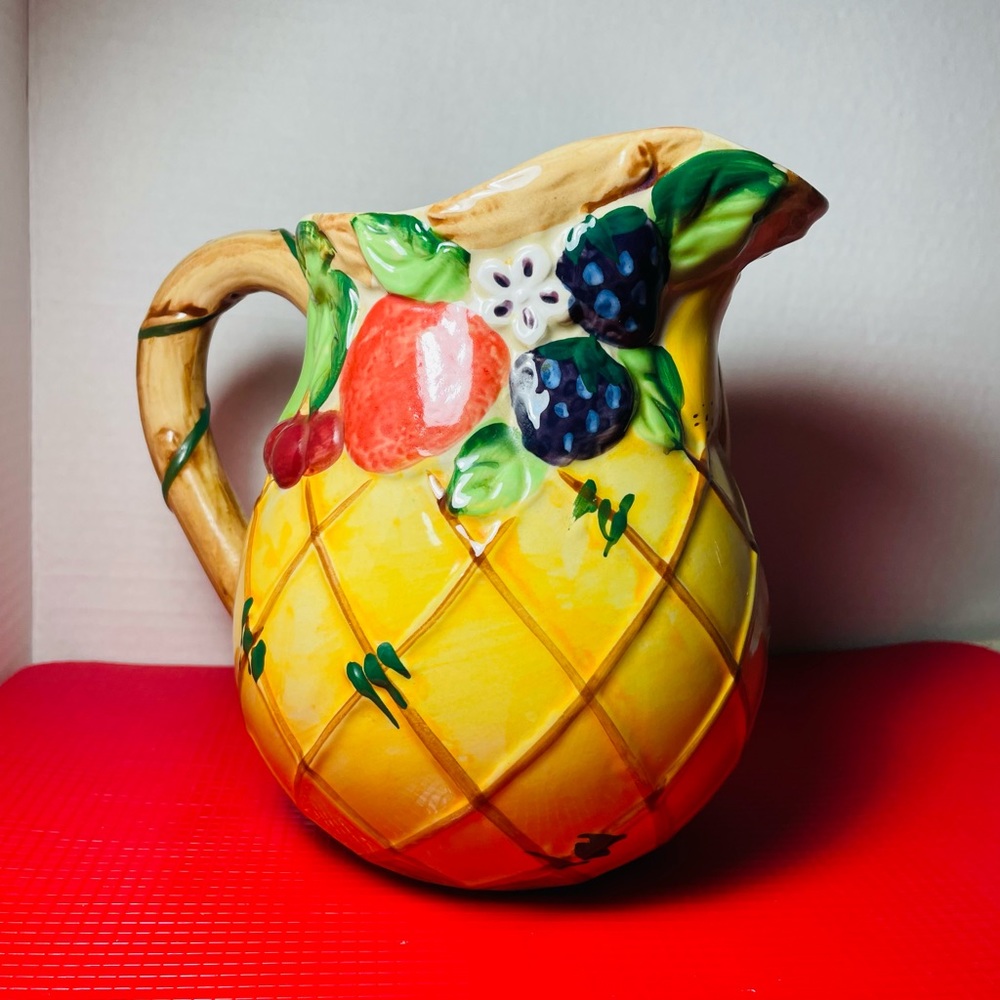 Vintage Gourmet Home Accents 3D Fruit Ceramic Pitcher